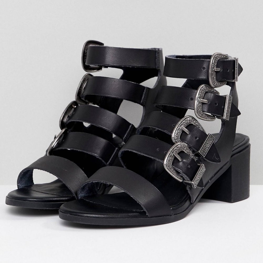 NBW Multi Buckle Heeled Sandals